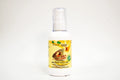 Bottle of organic baobab seed oil with a yellow label on a white background