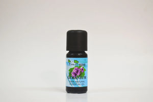 Bottle of Veranium essential oil on a white background