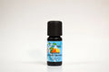 Bottle of organic sweet orange essential oil on a white background