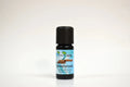 Bottle of rosewood essential oil on a white background