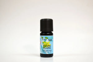 Ylang Ylang essential oil bottle on a white background