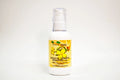 Bottle of organic evening primrose oil with a yellow label on a white background