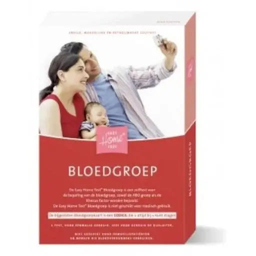 Product packaging with a family image and text on a white background
